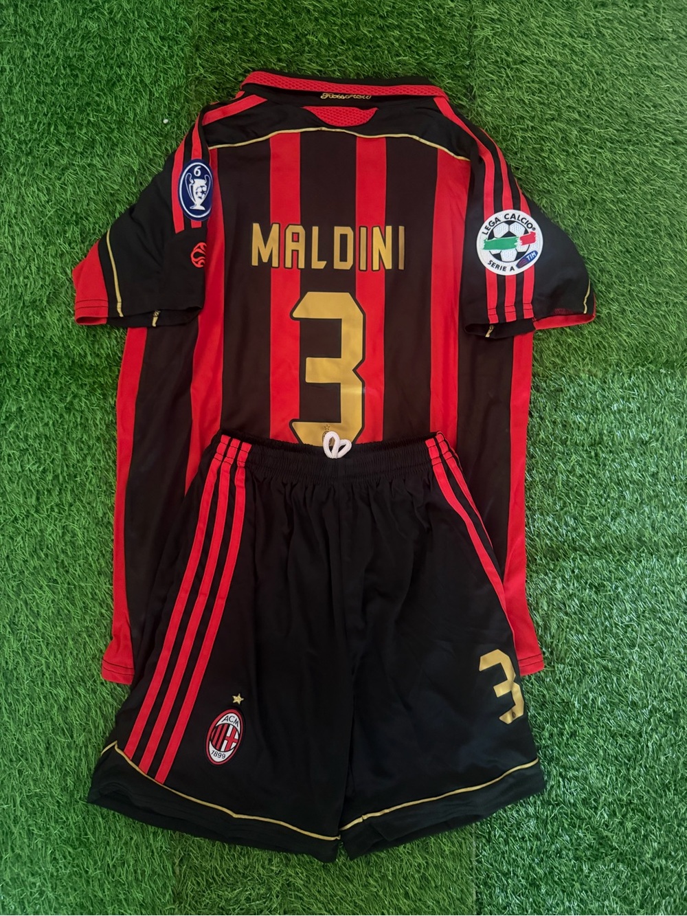 Maldini ac Milan retro jersey kids set